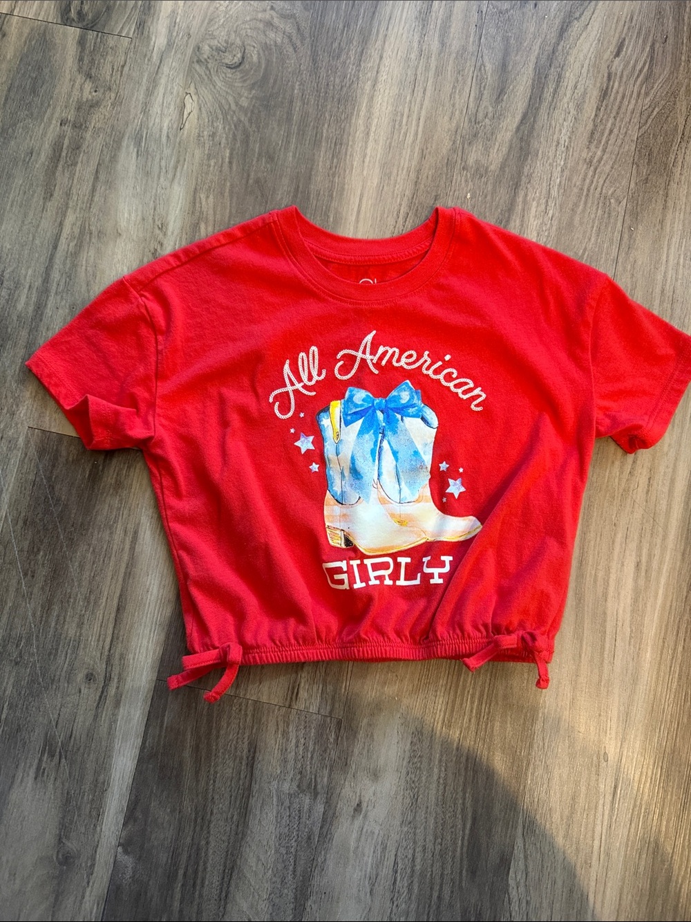 L.O.L. Vintage Red 'All American Girly' Tie-Hem Tee